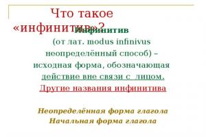 Infinitive in Russian: its grammatical features and stylistics