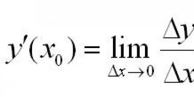 Formulas for derivatives of elementary functions